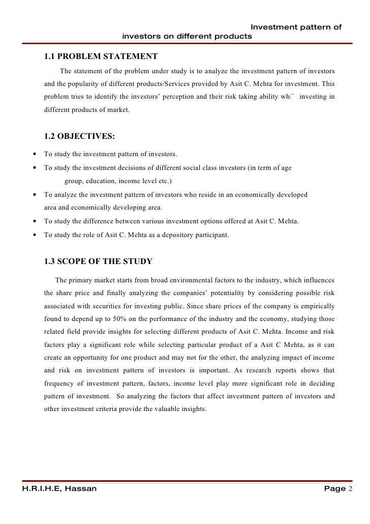 research paper on investment